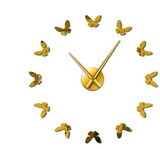3D Butterfly Wall Clock Mirror Stickers